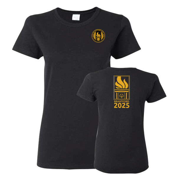 Back Flame Gildan Womens Printed T-Shirt Thumbnail