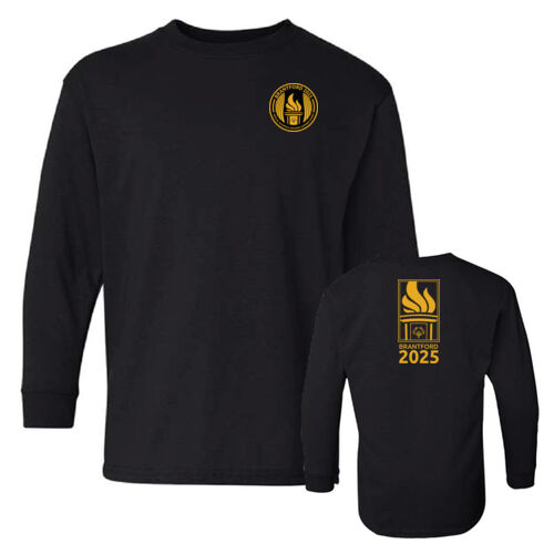 Back Flame Gildan Youth Printed Long Sleeve Thumbnail